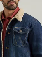 Men's Wrangler® Sherpa Lined Denim Jacket Dark Wash