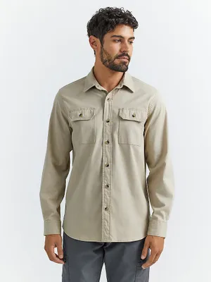 Men’s Wrangler® Long Sleeve Twill/Denim Shirt Twill Heather