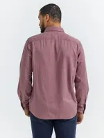 Men’s Wrangler® Long Sleeve Twill/Denim Shirt Rum Raisin