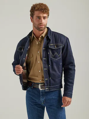 Wrangler® Western Vintage Sherpa Lined Denim Trucker Jacket Hunter