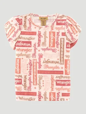 Girl's Wrangler Graphic Tulip Sleeve Top Light Pink