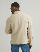 Men's Twill Overshirt Oatmeal