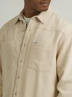 Men's Twill Overshirt Oatmeal