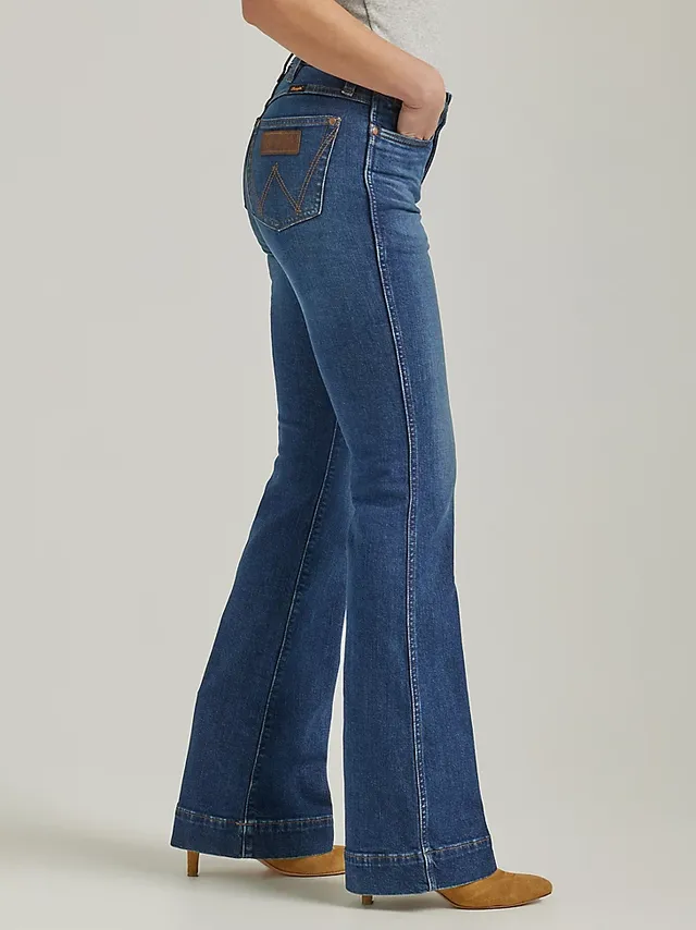 FRAME Double Waistband High Flare Jeans