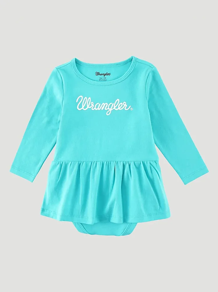 Baby Girl's Long Sleeve Logo Skirted Bodysuit Ceramic