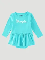 Baby Girl's Long Sleeve Logo Skirted Bodysuit Ceramic