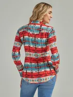 Women's Wrangler Retro® Horizontal Geo Snap Shirt Blue/Multi