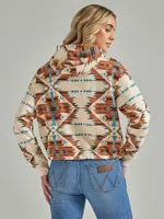 Women's Wrangler Retro® Allover Southwestern Cinched Hoodie White Smoke