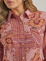 Women's Wrangler Retro® Lightweight Western Snap Shirt Plum Kitten