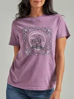 Women's Wrangler Western Graphic Reg Fit Tee Plum Bandana