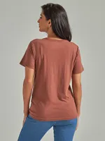 Women's Wrangler Western Graphic Reg Fit Tee Steerhead Brown