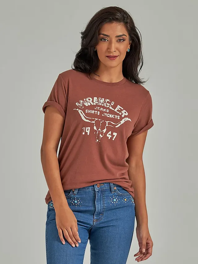 Women's Wrangler Retro Long Sleeve Cowgirl Lasso Graphic Tee