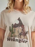 Women's Wrangler Western Graphic Boyfriend Tee Pyramid Tan
