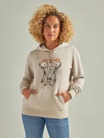 Women's Wrangler Boho Steer Head Hoodie in Sandy