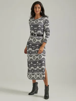 Women's Wrangler Retro® Southwest Maxi Dress Grey/White