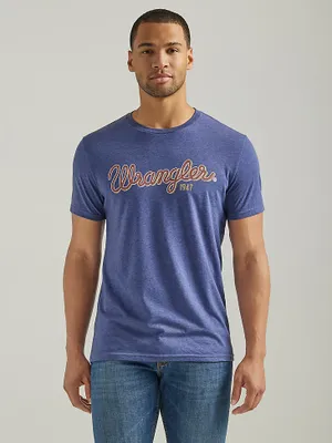 Men's Wrangler Looped Logo T-Shirt Denim Heather