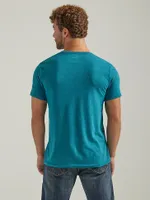 Men's Wrangler Vignette Logo T-Shirt Cyan Heather