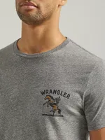 Men's Wrangler Bucking Cowboy Back Graphic T-Shirt Graphite Heather