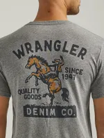 Men's Wrangler Bucking Cowboy Back Graphic T-Shirt Graphite Heather