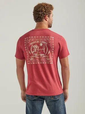 Men's Wrangler American Classic Graphic T-Shirt Brick Red Heather