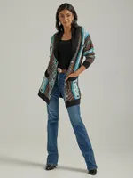 Women's Wrangler Retro® Geo Shawl Collar Cardigan Sweater Black