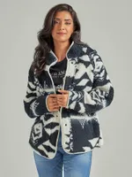 Women's Wrangler Retro® Printed Sherpa Snap Jacket Black /White