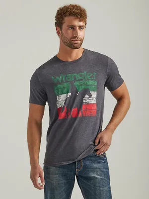 Men's Mexico Horse Rider Graphic T-Shirt Charcoal Heather