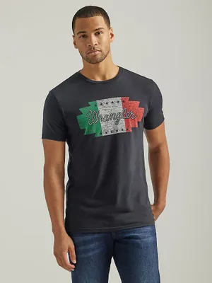 Wrangler Mexico Flag Logo T-Shirt Jet Black