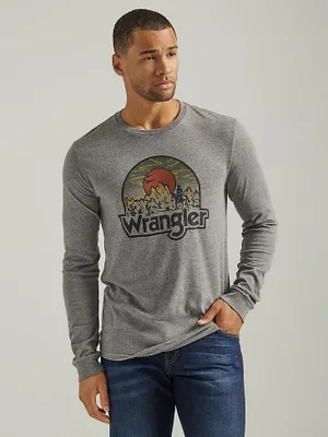 Men's Wrangler Long Sleeve Desert Sunrise T-Shirt Graphite Heather