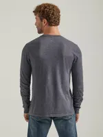 Men's Wrangler Long Sleeve Front Graphic T-Shirt Caviar Heather