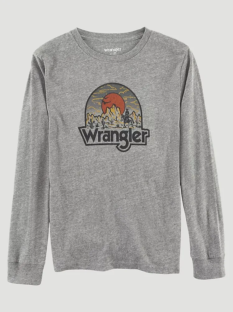 Wrangler Boy's Wrangler Long Sleeve Desert Sunrise T-Shirt Graphite Heather