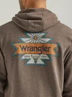 Men's Wrangler Back Graphic Logo Full Zip Hoodie Heather