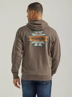 Men's Wrangler Back Graphic Logo Full Zip Hoodie Heather