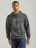 Men's Wrangler Front Animal Logo Pullover Hoodie Caviar Heather