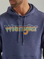 Men's Wrangler Multicolor Logo Pullover Hoodie Denim Heather