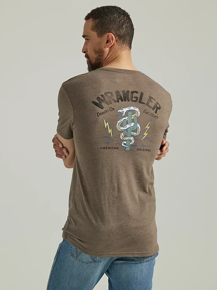 Men's Snake Cactus T-Shirt Brown Heather