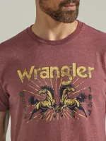 Men's 1947 Wrangler® Horses T-Shirt Burgundy Heather