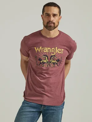 Men's 1947 Wrangler® Horses T-Shirt Burgundy Heather