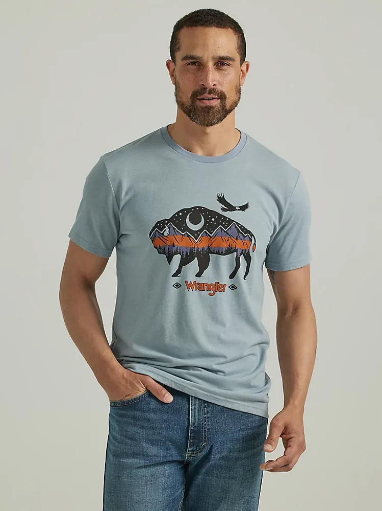 Men's Bison Graphic T-Shirt Tradewinds Grey