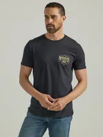 Mens Eagle Spirit Graphic T-Shirt:Jet Black:L