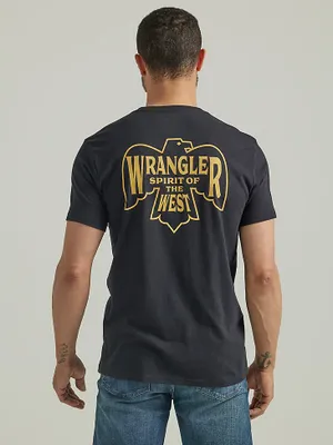 Mens Eagle Spirit Graphic T-Shirt:Jet Black:L