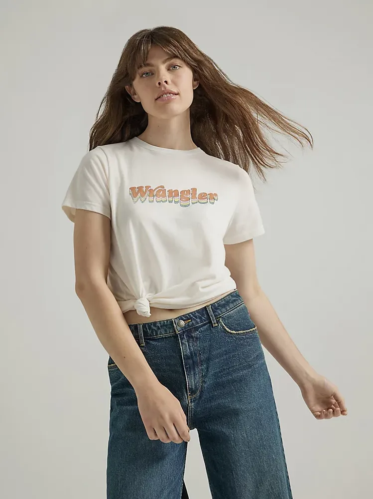 Women's Throwback Wrangler Logo Tee Marshmallow