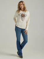 Women's Wrangler Retro® Long Sleeve Horse Motion Tee White