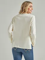 Women's Wrangler Retro® Long Sleeve Horse Motion Tee White