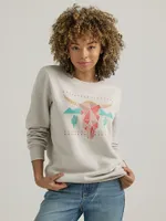 Women's Mosaic Steer Crew Sweatshirt Lunar Rock