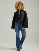 Women's Wrangler Retro® Denim Contrast Sleeve Jacket Black