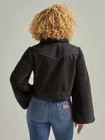 Women's Wrangler Retro® Denim Contrast Sleeve Jacket Black