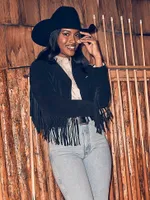 Women's Wrangler Retro® Suede Fringe Jacket Black