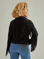 Women's Wrangler Retro® Suede Fringe Jacket Black