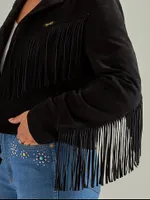 Women's Wrangler Retro® Suede Fringe Jacket Black